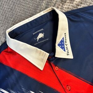 Men's Red, White and Blue‎ Folds of Honor Polo Shirt.